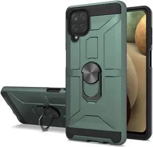 Dynamic Dual Layer Hybrid Case with Ring Stent Finger Loop for Samsung Galaxy A12  Army Green