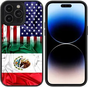 Sublimation Print Design Case for iPhone 14 Pro Max - USA Mexico Flag