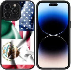 Sublimation Print Design Case for iPhone 14 Pro Max - USA Mexico Friendship Flag