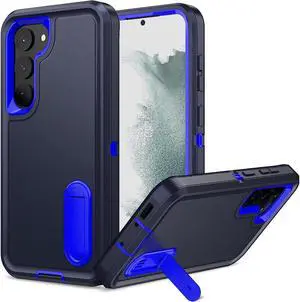 Military Grade TUFF Hybrid Armor Case with Kickstand for Samsung Galaxy S23 Plus - Black Blue