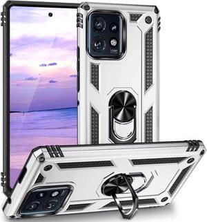 Military Grade Hybrid Case with Ring Grip for Motorola Moto G Power 5G 2023 - Silver