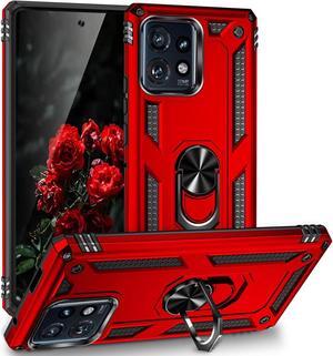 Military Grade Hybrid Case with Ring Grip for Motorola Moto G Power 5G 2023 - Red