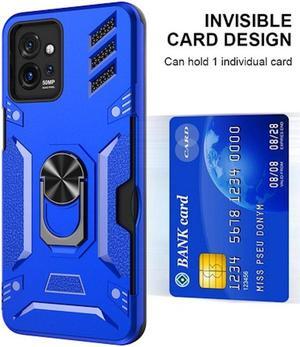 Tough Ring Grip Case with Card Slot for Motorola Moto G Power 5G 2023 - Blue