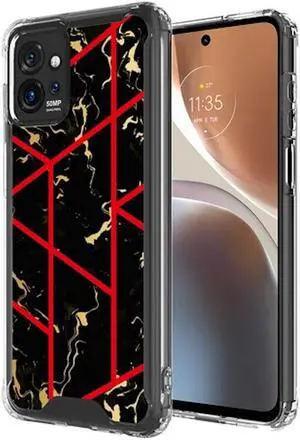 Marble Series Dual Layer Designer Case for Motorola Moto G Power 5G 2023 - Black Gold
