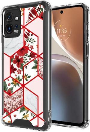 Marble Series Dual Layer Designer Case for Motorola Moto G Power 5G 2023 - Pink Floral