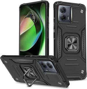 Robust Series Dual Layer Hybrid Case with Ring Holder for Motorola Moto G 5G 2023 - Black