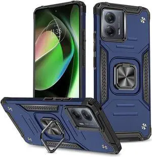 Robust Series Dual Layer Hybrid Case with Ring Holder for Motorola Moto G 5G 2023 - Blue