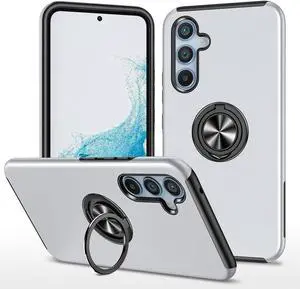 360 Rotating Ring Grip Hybrid Case for Samsung Galaxy A54 5G - Silver