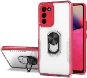 Translucent Series Hybrid Case with Ring Grip for Samsung Galaxy A03s - Red