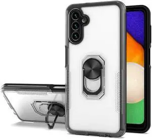 Translucent Series Hybrid Case with Ring Grip for Samsung Galaxy A13 5G - Black