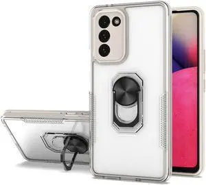 Translucent Series Hybrid Case with Ring Grip for Samsung Galaxy A03s - White