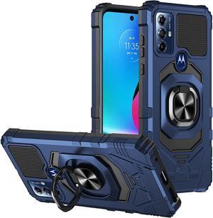 Robotic Series Hybrid Case with Ring Grip for Motorola Moto G Play 2023 - Blue