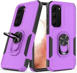 Military Grade TUFF Shockproof Hybrid Case with Ring Grip for Samsung Galaxy S23 Plus - Purple