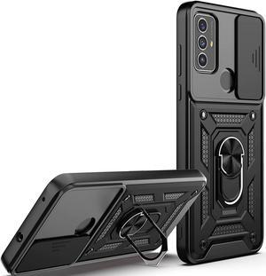 Elite Series Hybrid Case with Ring Grip and Camera Lens Cover for Motorola Moto G Play 2023 - Black
