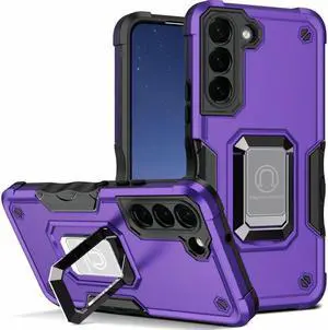 Military Grade Shockproof Hybrid Armor Case with Ring Holder for Samsung Galaxy S22 Plus 5G - Purple
