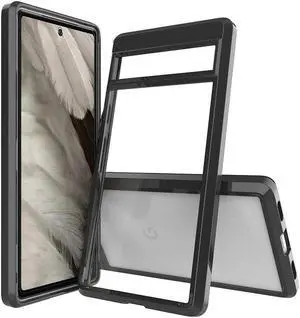 Fusion Shield Tough Snap-on Transparent Case for Google Pixel 7a - Black