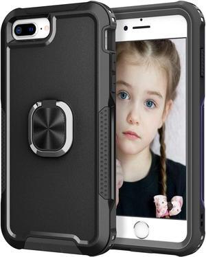 Military Grade TUFF Hybrid Case with Ring Grip for iPhone 8 Plus / 7 Plus - Black