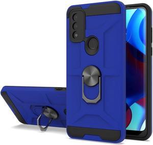 Dynamic Dual Layer Hybrid Case with Ring Holder for Motorola Moto G Pure  Blue