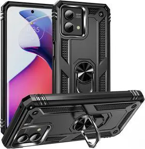 Military Grade Hybrid Case with Ring Grip for Motorola Moto G Stylus 5G 2023 - Black