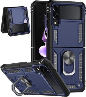 Ring Holder Hybrid Case for Samsung Galaxy Z Flip 3 5G - Navy Blue