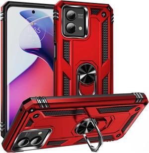 Military Grade Hybrid Case with Ring Grip for Motorola Moto G Stylus 5G 2023 - Red