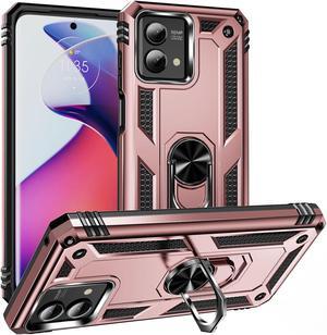 Military Grade Hybrid Case with Ring Grip for Motorola Moto G Stylus 5G 2023 - Rose Gold