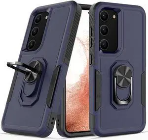 Military Grade TUFF Shockproof Hybrid Case with Ring Grip for Samsung Galaxy S23 Plus - Navy Blue