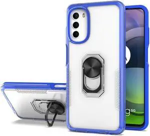Translucent Series Hybrid Case with Ring Grip for Motorola Moto G 5G 2022 - Blue Translucent Series Hybrid Case with Ring Grip for Motorola Moto G 5G 2022 - Blue