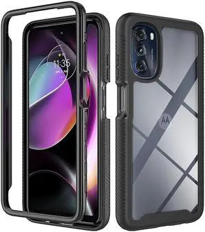 Transparent Hybrid Case for Motorola Moto G 5G 2022 - Black