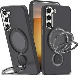 Candy Series Hybrid Case with MagSafe Magnetic Ring for Samsung Galaxy S21 Plus - Black