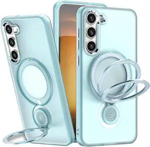 Candy Series Hybrid Case with MagSafe Magnetic Ring for Samsung Galaxy S21 Plus - Blue