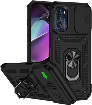 Elite Series Hybrid Case with Ring Holder and Camera Lens Cover for Motorola Moto G 5G 2022 - Black