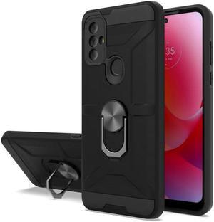 Dynamic Dual Layer Hybrid Case with Ring Holder for Motorola Moto G Power 2022 - Black