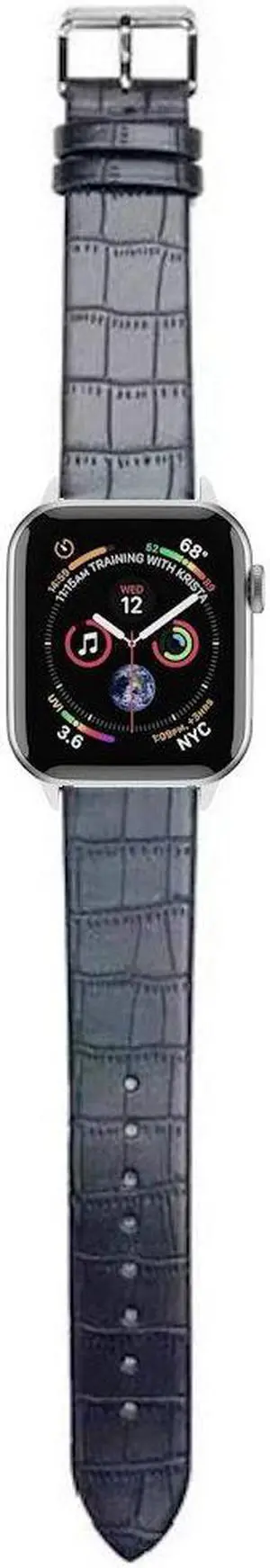 Crocodile Series Leather Band for Apple Watch 49mm / 45mm / 44mm / 42mm - Black