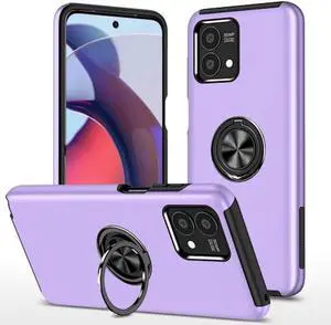 360 Rotating Ring Grip Hybrid Case for Motorola Moto G Stylus 5G 2023 - Purple