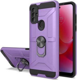 Dynamic Dual Layer Hybrid Case with Ring Holder for Motorola Moto G Power 2022 - Purple