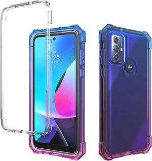 Military Grade Rugged Hybrid Case for Motorola Moto G Play 2023 - Gradient Blue Purple