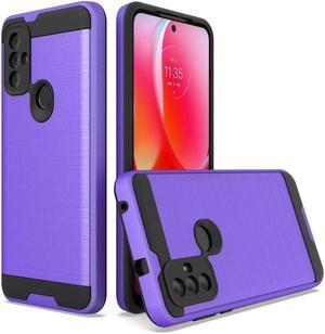 Brushed Textured Hybrid Armor Case for Motorola Moto G Power 2022 - Purple