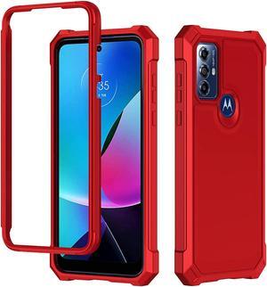 Military Grade Rugged Hybrid Case for Motorola Moto G Play 2023 - Red