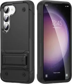 TUFF Hybrid Armor Case with Kickstand for Samsung Galaxy S23 Plus - Black