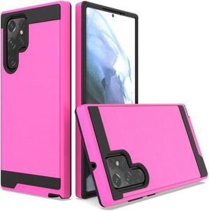 Brushed Textured Hybrid Case for Samsung Galaxy S23 Ultra - Hot Pink