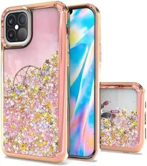 Electroplated Quicksand Glitter Waterfall Case for iPhone 13 Mini - Dreamcatcher