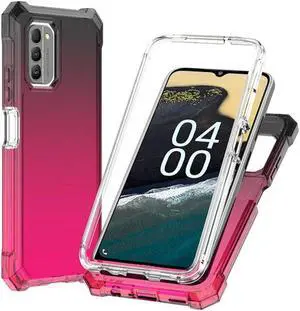 Military Grade Rugged Hybrid Case for Nokia G400 5G - Gradient Black Pink