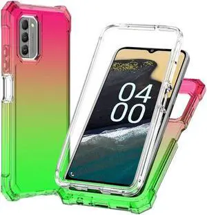 Military Grade Rugged Hybrid Case for Nokia G400 5G - Gradient Pink Green