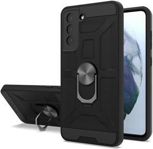 Dynamic Dual Layer Hybrid Case with Ring Holder for Samsung Galaxy S21 FE 5G - Black