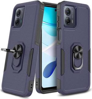 Military Grade TUFF Shockproof Hybrid Armor Case with Ring Grip for Motorola Moto G Power 5G 2023 - Navy Blue