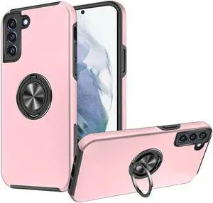 360 Rotating Ring Grip Hybrid Case for Samsung Galaxy S23 Plus - Pink