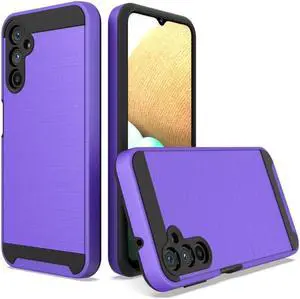 Brushed Textured Hybrid Case for Samsung Galaxy A14 5G - Purple