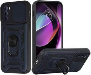 Elite Series Hybrid Case with Ring Grip and Camera Lens Cover for Motorola Moto G 5G 2022 - Navy Blue