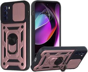 Elite Series Hybrid Case with Ring Grip and Camera Lens Cover for Motorola Moto G 5G 2022 - Rose Gold